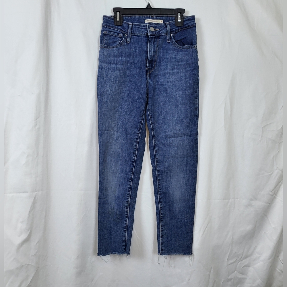 Levi's Womens 721 High-Rise Medium Wash 5 Pocket Skinny Raw Hem Stretch Jeans 26